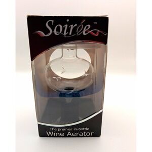 Soirée Premier In-Bottle Wine Aerator Decanter, Handcrafted Glass Clear/Black